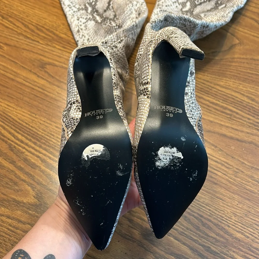 House of CB Snakeskin Pattern Over-the-Knee Boots - Picture 8 of 16